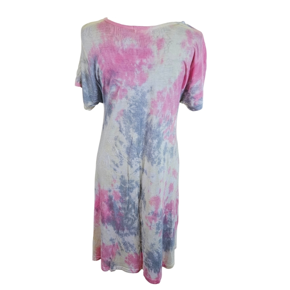 Kiwi Pink Tie-Dye Lounge Dress Or Cover-up - Picture 5 of 6